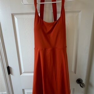 HALARA Backless Tank Dress in Vibrant Orange